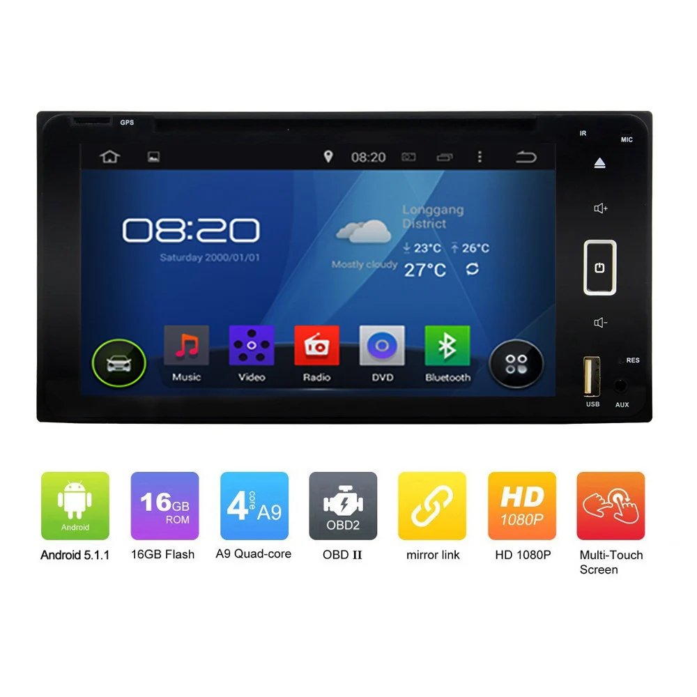 2din android 5.1.1 автомобильный GPS радио Для Toyota RAV4 2001-2008 Автомобилей Электронные