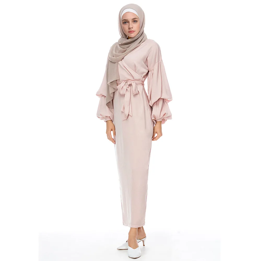 Abayas женская мусульманская одежда с длинным рукавом модные бандажные платья