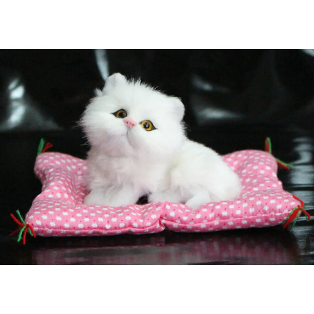 white Подушка для кошек, игрушка для животных, кукла, плюшевая звуковая имитация, детская игрушка на день рождения, подарок, кукла, украшения, плюшевые игрушки - Цвет: white