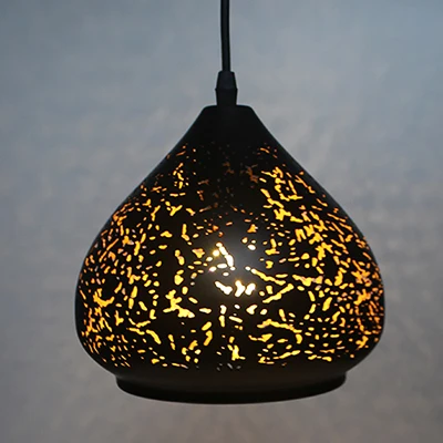 A with Warm LED Винтажный подвесной светильник, скандинавский пористый Лофт, E27, светодиодный, железный, травленый абажур, для бара, ресторана, лампа, креативный стиль, ржавчина, подвесной светильник - Цвет корпуса: A with Warm LED