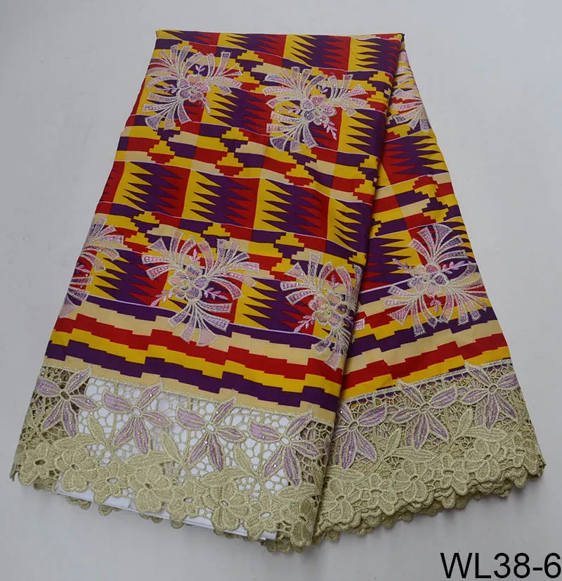 WL38 High Quality Multi Mix Color Beaded Yellow Royal Blue ghana ankara Nigeria African Guipure wax cord lace with Stone | Дом и сад