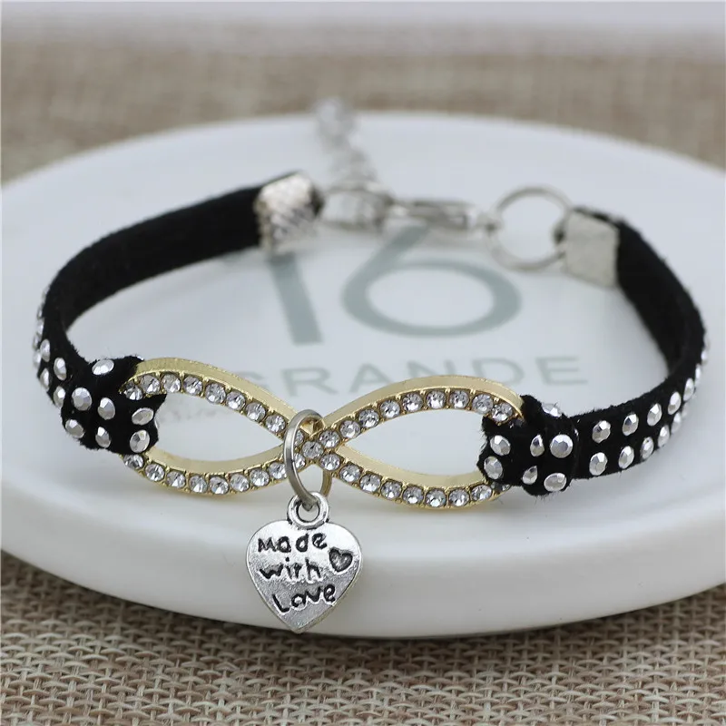 С буквенным принтом с подвеской из любовь бесконечность браслет для Женская мода