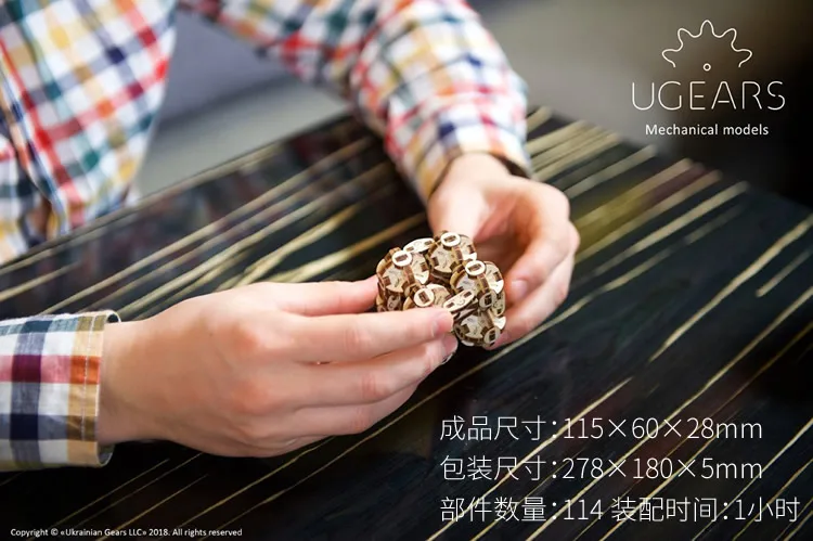 Ugears Fingertip Cube деревянная Механическая Трансмиссия модель начальный уровень взрослые детские игрушки
