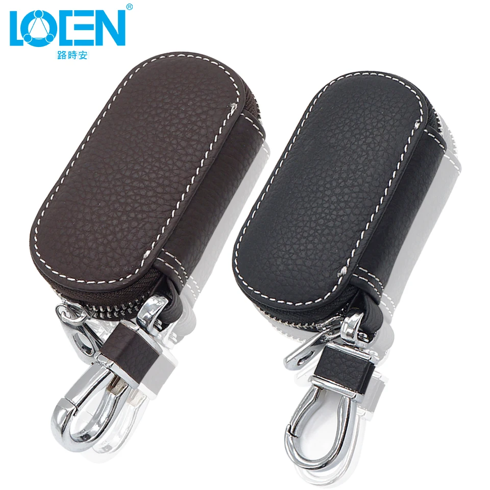 Кожаный чехол LOEN для ключей автомобиля кошелек volvo starline Kia Honda BMW Audi Benz