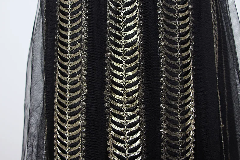 TWOTWINSTYLE золотая вышивка сетки Юбки Женские Высокая талия молния миди юбка женская