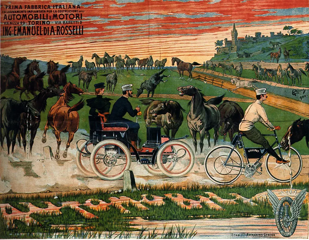 Винтажный рекламный постер Motori Clerici 1910 классические картины на холсте винтажные