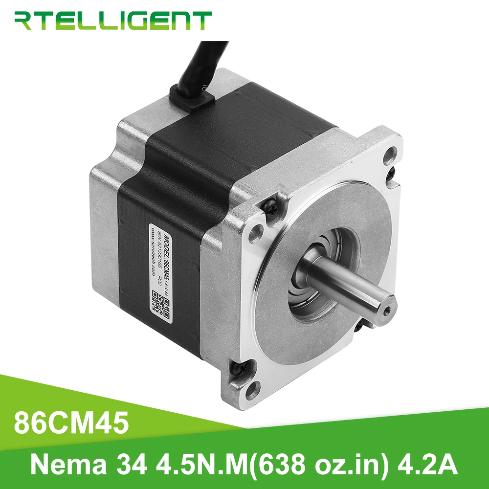 Rtelligent High Torqu 4.5N.M Nema 34 шаговый двигатель 86CM45 постоянного тока 0 9/1 8 градусов 4