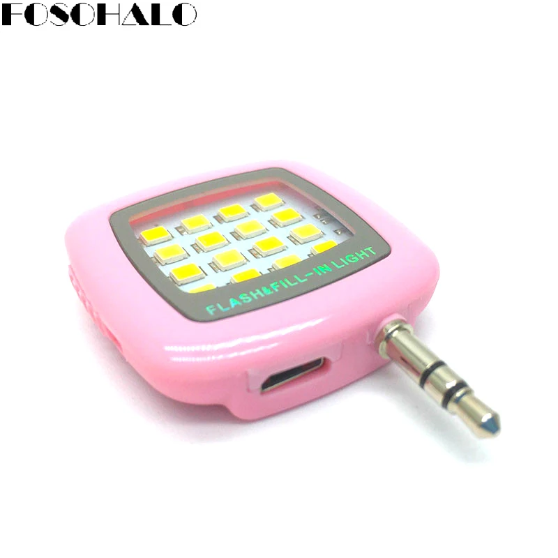FOSOHALO 1pcs Mini Sync Flashlight 16 LED Lights Mobile Phone Selfie Light Adjustable Fill light For iPhone Samsung xiaomi | Электроника
