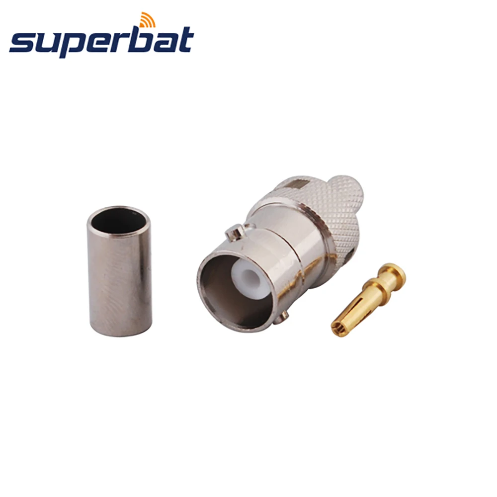 Superbat BNC Crimp Jack RF коаксиальный разъем для кабеля RG58 RG142 LMR195 беспроводной|bnc crimp|cable