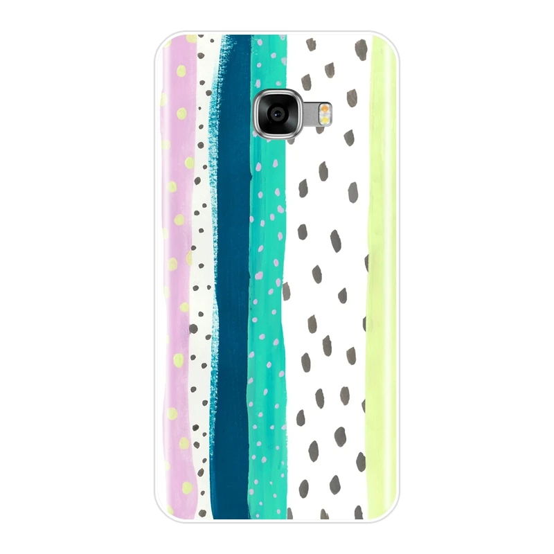Задняя крышка для Samsung Galaxy C5 C7 C8 мягкий силиконовый чехол в полоску узор горошек