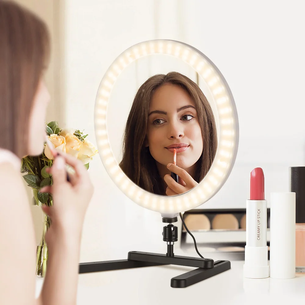 13 дюймовый светодиодный светильник кольцо для селфи Настольный RGB цветной 35 Вт