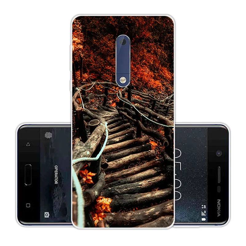 Чехол для Nokia 5 задняя крышка Nokia5 Чехлы мягкая силиконовая сумка Five Brick Road чехлы