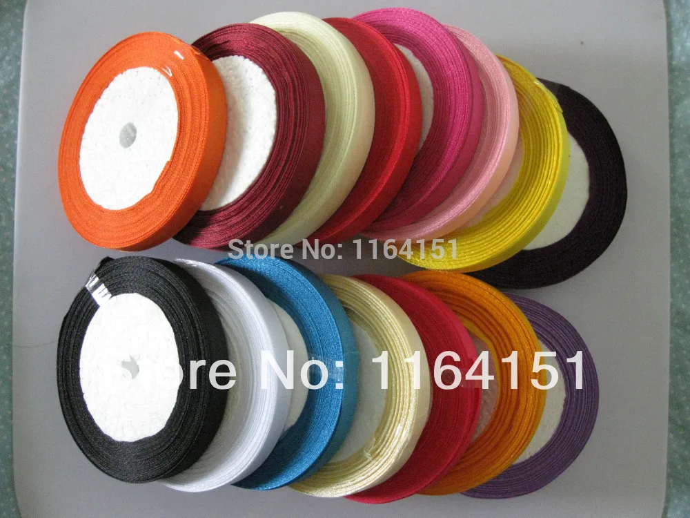 100yards/lot ribbon 3/8&quot(1cm) satin cloth tape packing belt gift wedding party deco craft bows Accessory | Дом и сад