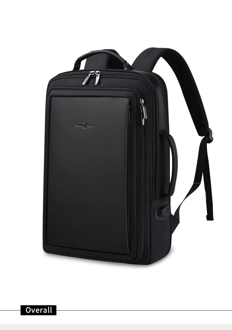 WILLIAMPOLO Men Business Backpack Travel Teenage Waterproof Slim Laptop 15.6 Backpack School Bag Fashion Style anti theft