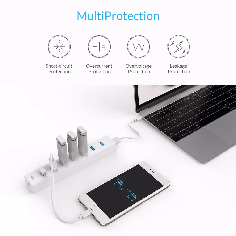 Концентратор ORICO с 7 портами USB 3 0 штепсельная вилка европейского стандарта