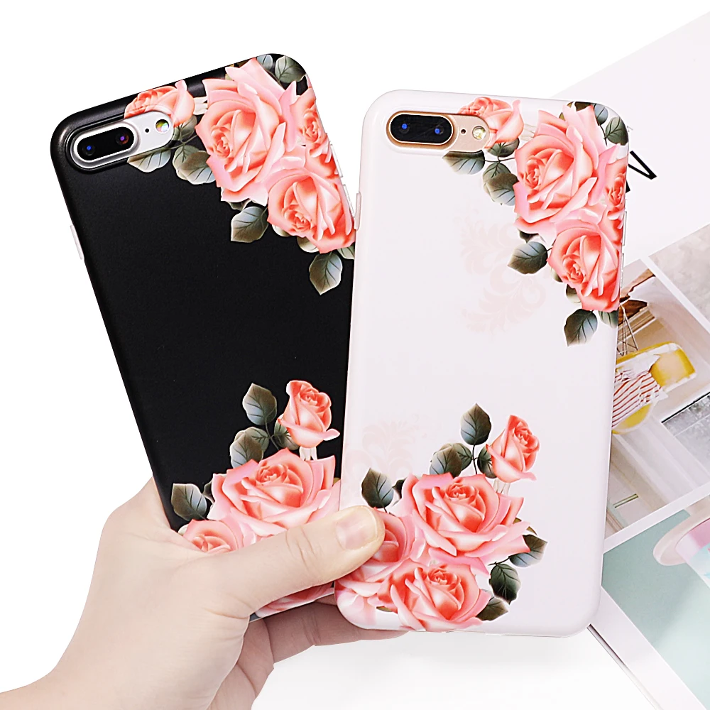 Rose Flowers Phone Case For iPhone XS Max XR 6 6S 7 8 Plus X Hot Vintage Floral Soft IMD Back Cover Cases Gifts |