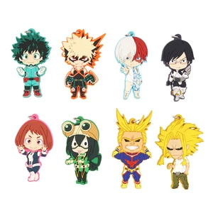 Резиновый брелок для ключей моя геройская Академия Аниме Boku no Hero Академия Izuku Midoriya Katsuki Bakugo Shoto Ochaco Asui Tsuyu AllMight