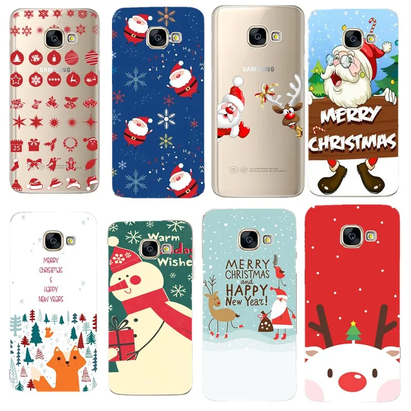 Case For samsung a3 a5 j5 2017 a8 a7 plus 2018 Phone Cover Soft Silicone Merry Christmas Coque s8 s9 |