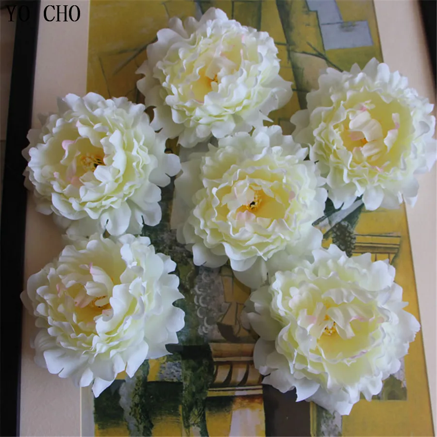 Венок из искусственного шелка с изображением пиона и цветочной головы