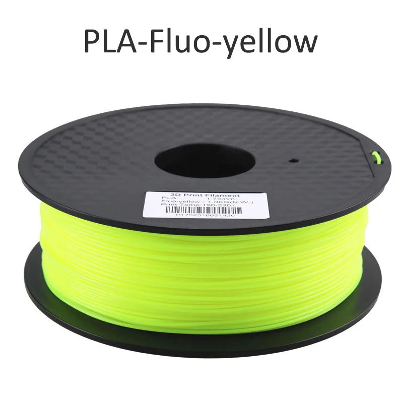 fluo yellow pla HUAFAST PLA нити для 3d принтера материалы 1,75 мм 1 кг/0,25 кг ABS 3D печать Ручка нити пластиковые детали подходят для creality - Цвет: fluo yellow pla