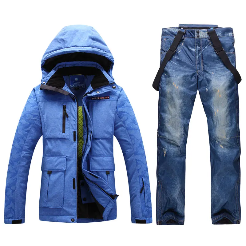 Бесплатная доставка лыжный костюм мужская куртка + штаны мужской для улицы