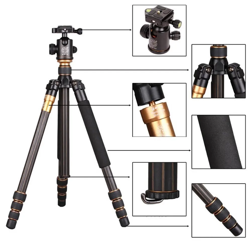 Оригинальный QZSD Q999C Профессиональный штатив из углеродного волокна для DSLR камеры