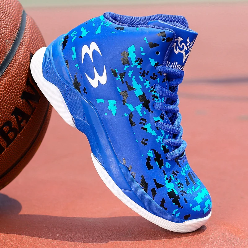 2018 новые детские баскетбольные кроссовки с принтом для мальчиков уличные