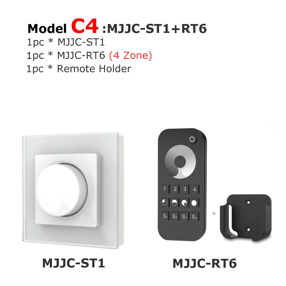 Model C4 Triac диммер СВЕТОДИОДНЫЙ 220V 110V 230V переменного тока с регулируемой яркостью ручка светильник переключатель Беспроводной RF 2,4G пульт дистанционного управления смарт-контроллер Wi-Fi диммер для Светодиодный ламп - Цвет: Model C4