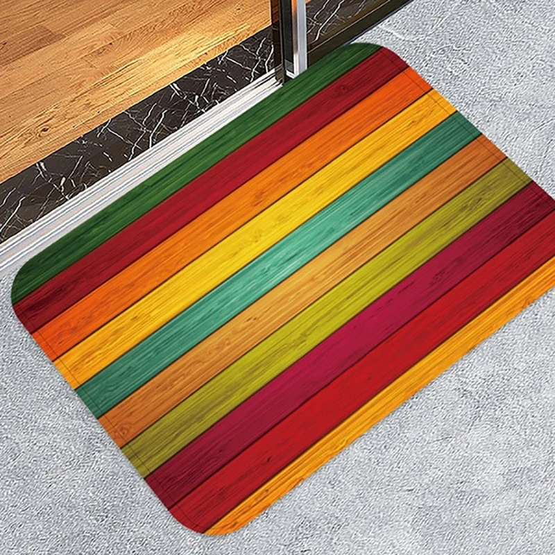 Многоцветная полосатый принт ковры для Гостиная противоскользящее покрытие Kicken