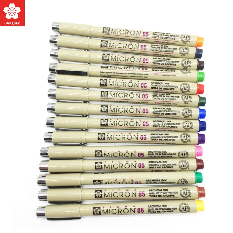 

Набор линейных ручек 8/14 цветов s SAKURA Pigma Micron 0,25 мм 0,45 мм цветные тонкие линейки для рисования маркеры для студентов