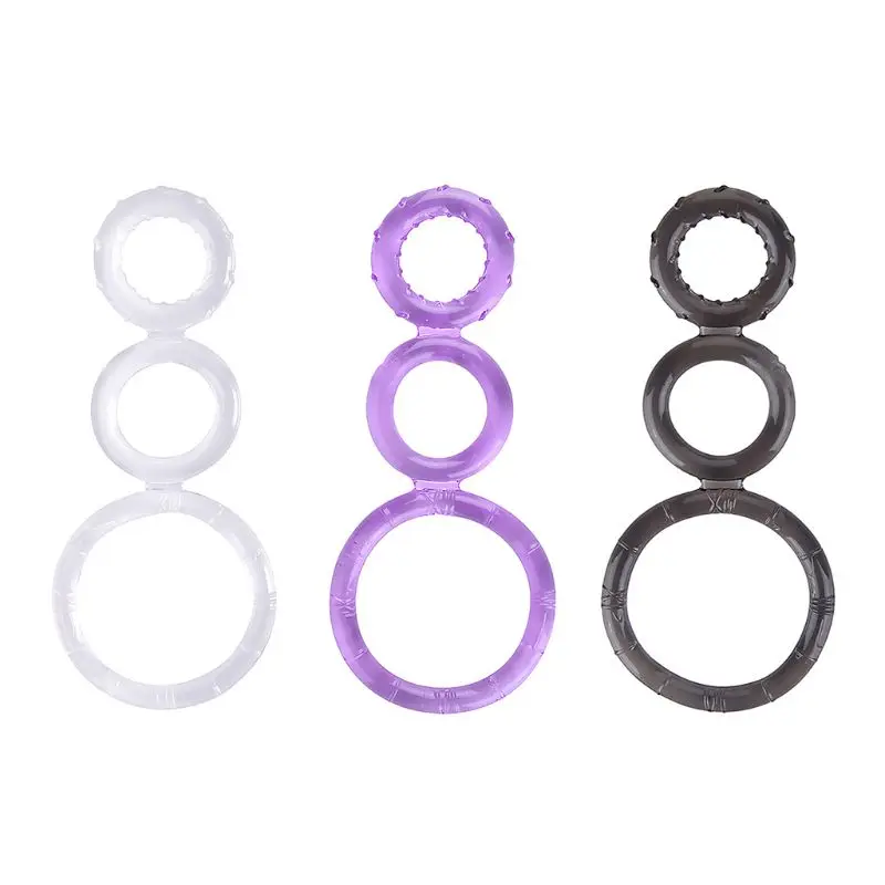 Мягкое тройное кольцо на пенис мужские фаллоимитаторы кольца для мошонки