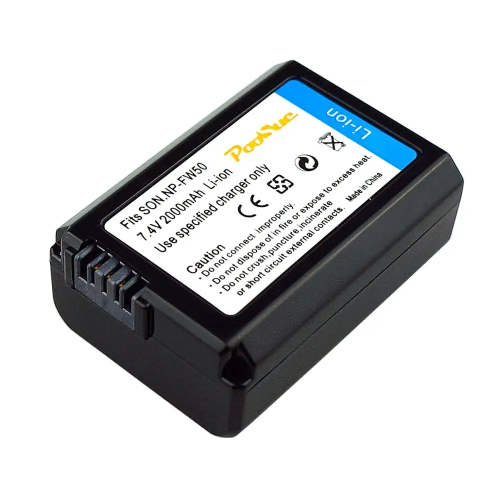 Аккумулятор на 2000 мА · ч для Sony np fw50|np-fw50 battery|battery for sonynp fw50 |