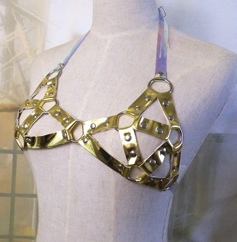 100% ручная работа панк Готическая цепочка металлический голографический