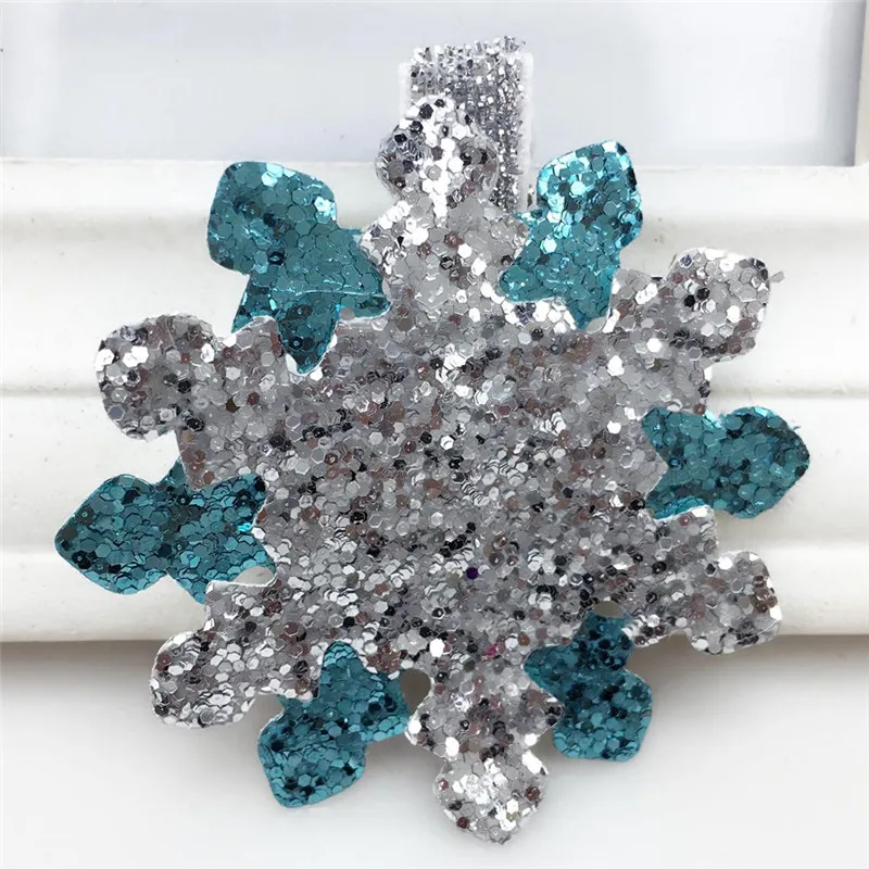 1 Silver blue Модные детские головные уборы для девушек блестящая заколка для волос заколки-снежинки Детские аксессуары для волос Дети блестки челка клип заколки - Цвет: 1 Silver blue