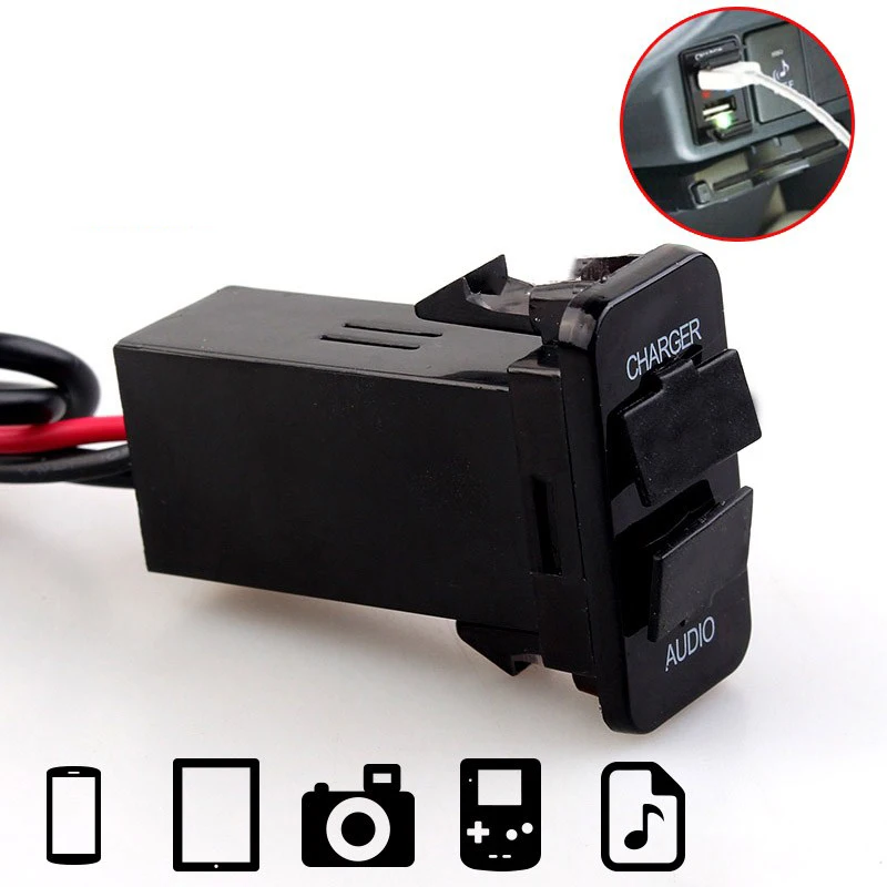Новейшее двойное зарядное устройство Usb для автомобиля Suzuki, зарядное устройство 2 Usb с аудио входом профессионального производителя