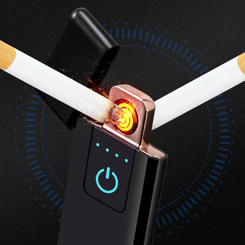 Электрический USB Перезаряжаемый беспламенный Тесла катушки сигареты двойной зажигалка