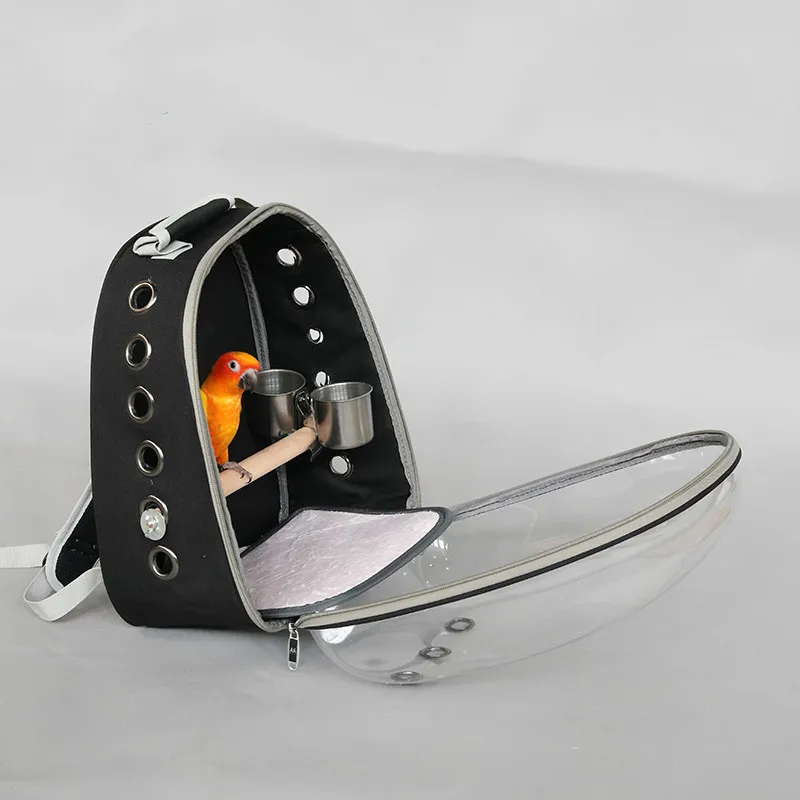 Уличный рюкзак для птиц с кормушкой клетка переноски попугая деревянным карпом