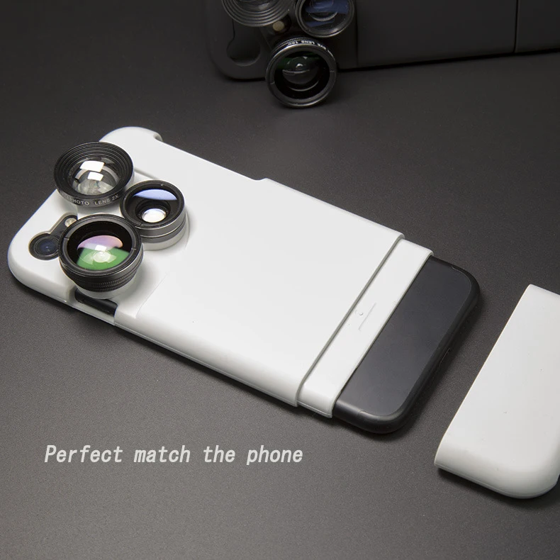 Heyytle 4 в 1 чехол для мобильного телефона, чехол для iPhone X 8 7 6S 6 Plus, Широкоугольный макро объектив рыбий глаз, черный чехол