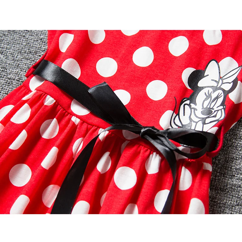 girls minnie dress for birthday party christmas dot cartoon mouse cotton kids frocks toddler clothing 6Y baby girl clothes | Детская