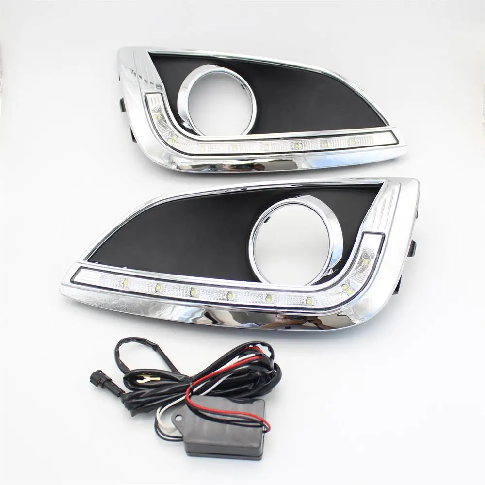 2 шт. Автомобильный светодиодный DRL для hyundai ix35 ix 35 2010 2011 2012 2013 автомобильный Стайлинг светодиодный DRL дневные ходовые огни с проводом жгута