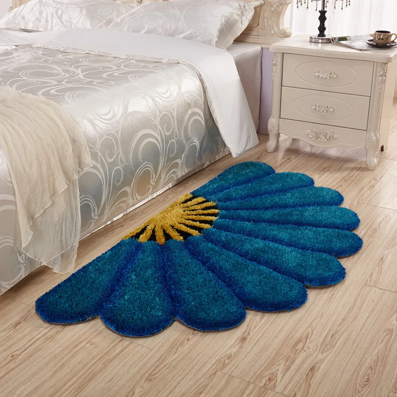 80X150CM Thicken Sector Carpets For Bedroom Modern 3D Flower Rugs And Sofa Floor Mat Children Play Floral Doormat | Дом и сад
