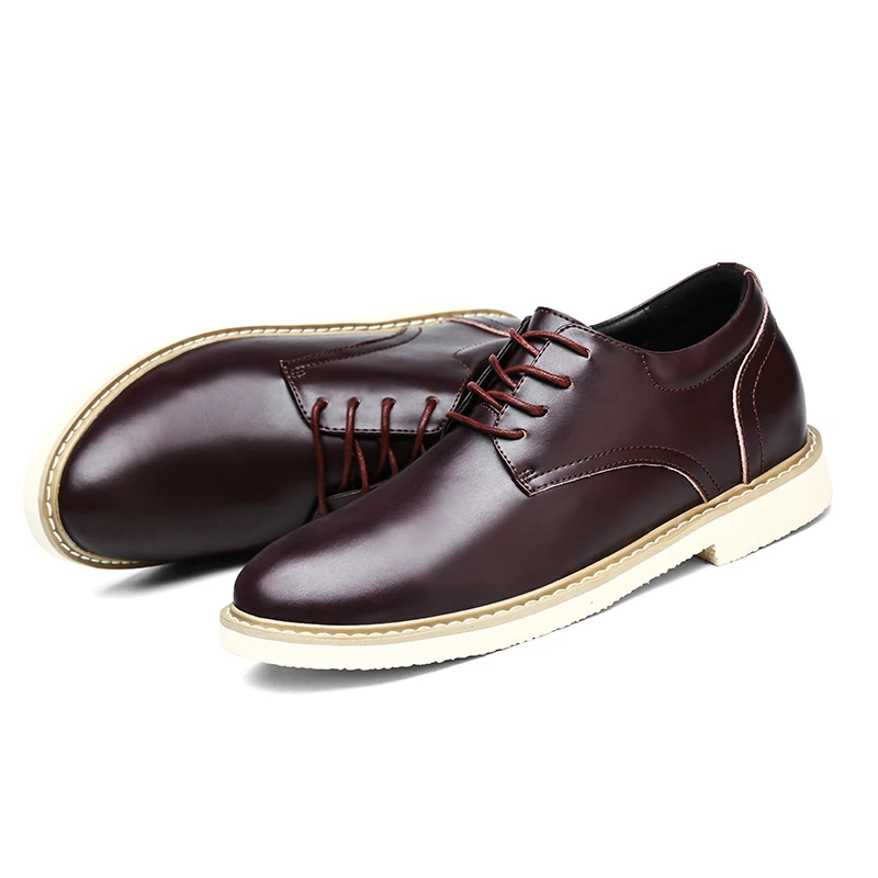 YEINSHAARS Men Elevator Shoes New Arrival Lace Up Hidden Heel Casual Genuine Leather Loafers Comfortable Height Increase | Обувь