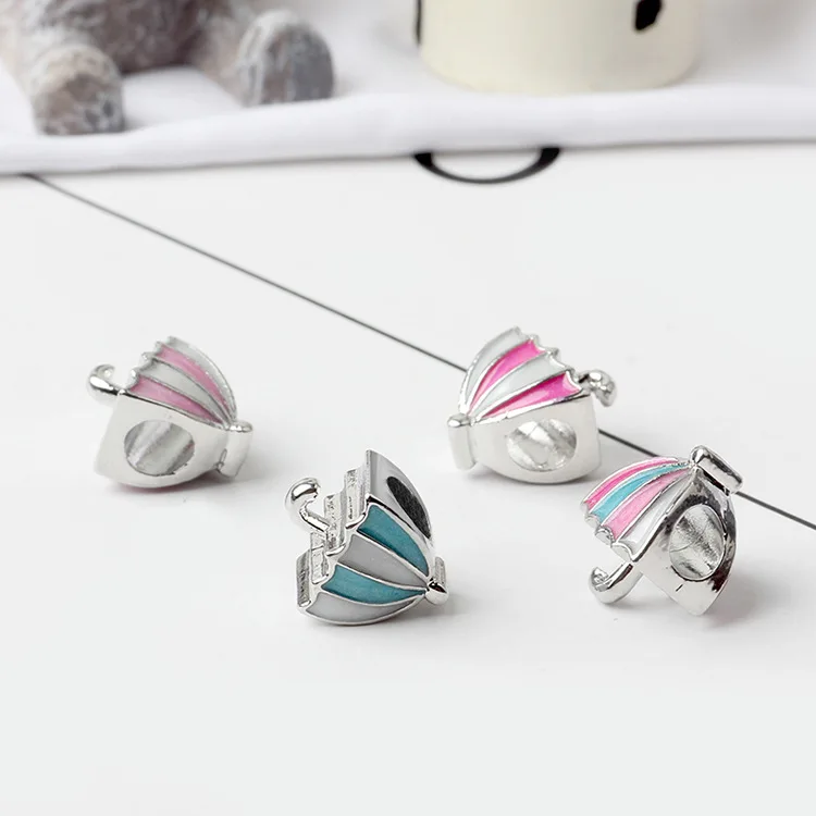 Maxi Small Enamel Cute Umbrella Charms Beads Fit Original Pandora Bracelets &amp Bangles for Women New Arrived DIY Making Perles | Украшения