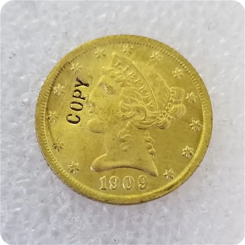 США 1900-1909 США 5 долларов "Liberty/Coronet Head-Half Eagle"(с девиз) копии монет