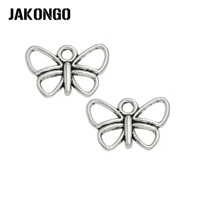 

Подвеска-бабочка из античного серебра JAKONGO, подвеска для изготовления ювелирных изделий, аксессуары для браслетов, сделай сам, ручная работ...