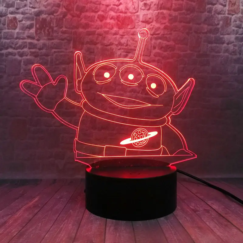 Рисунок История Игрушек 4 3D иллюзия светодиодный светильник 7 цветов меняющийся ночник инопланетяне аниме Фигура Игрушки для мальчиков