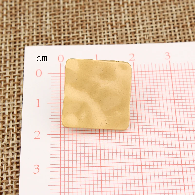 10 шт. трендовые золотые серьги пусеты подвески с одним отверстием квадратные