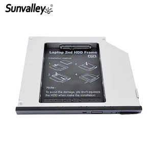 Sunvalley 2nd HDD Caddy 9,5 мм SATA на SATA алюминиевый SSD диск чехол DVD CD-ROM чехол для ноутбука Dell E6400