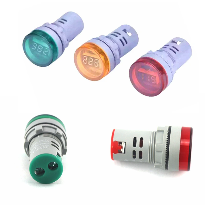 Электронный вольтметр цифровой измеритель напряжения диаметром 22 мм переменный