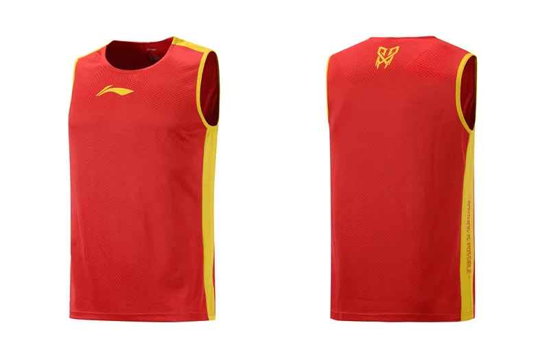 Li-Ning Мужская баскетбольная серия жилет соревновательный Топ дышащий на сухой обычной подкладе Спортивная футболка без рукавов AAYP051 MBS082